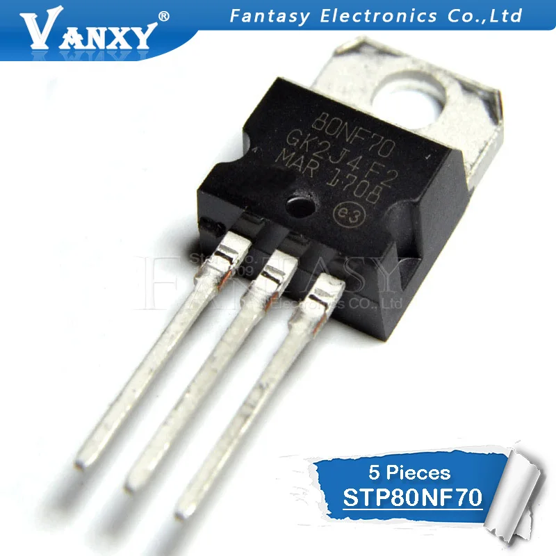 5 шт. STP80NF70 TO220 P80NF70 TO 220 80NF70 Новый и оригинальный IC|Интегральные схемы| |