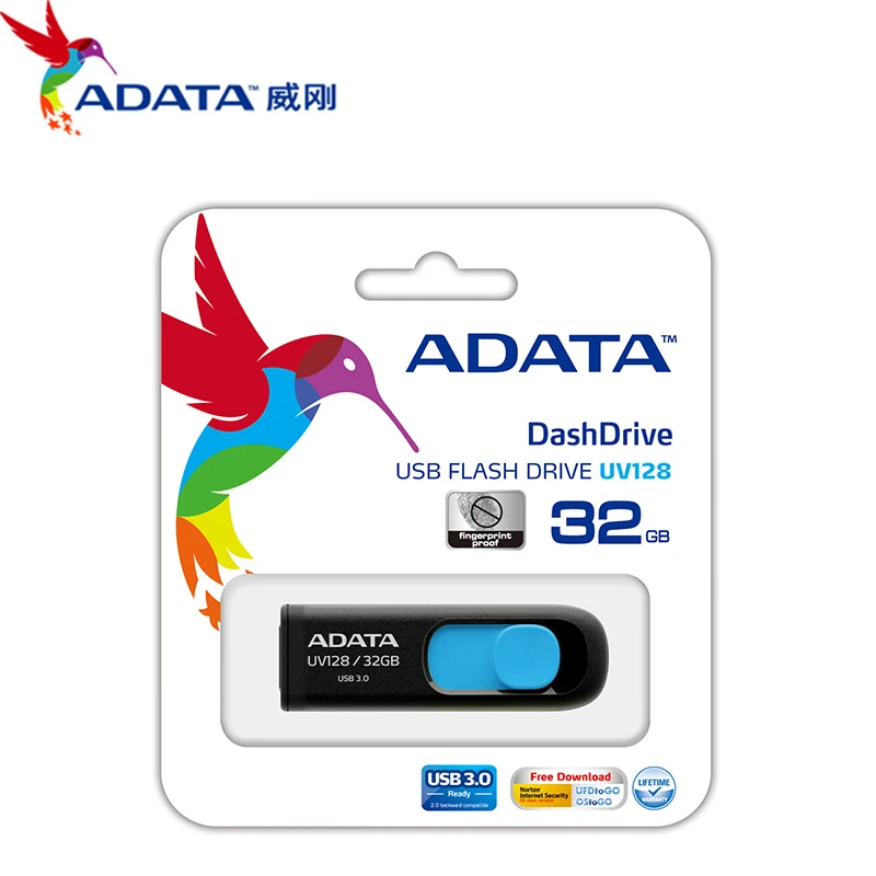 Абсолютно новая мода ADATA UV128 высокоскоростной флеш накопитель USB 3 0 64GB 32GB 16GB Memory Stick