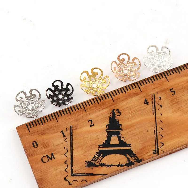 Блестящие винтажные филигранные Металлические Полые бусины разделители 11 мм