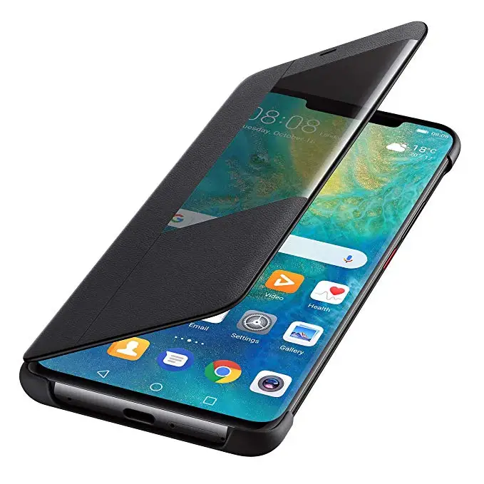 Оригинальный кожаный чехол с откидной крышкой Cenmaso Huawei Mate 20 Pro X умный окошком для