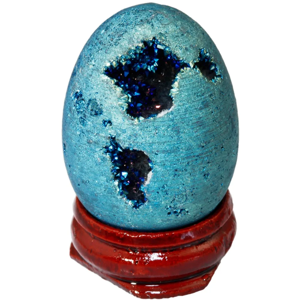 TUMBEELLUWA светло-синее титановое покрытие Druzy Geode Sphere Кристальный кварцевый Агат