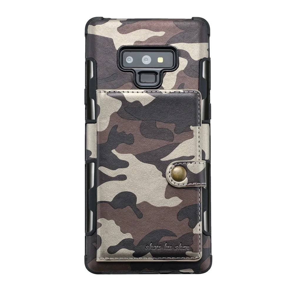 Purple Камуфляжный чехол для samsung Galaxy S8, S9, S10, S10E Plus, Note 8, 9, Note9, кожаный бумажник, чехол для телефона - Цвет: Purple