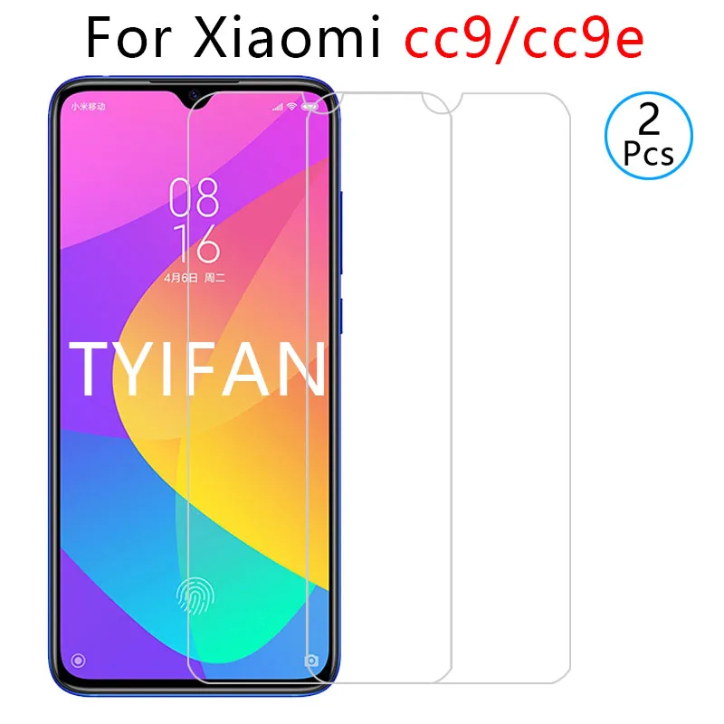 2 шт. закаленное стекло для xiaomi mi cc9 cc9e Защитное экрана на ksio my cc 9 9e Защитная пленка