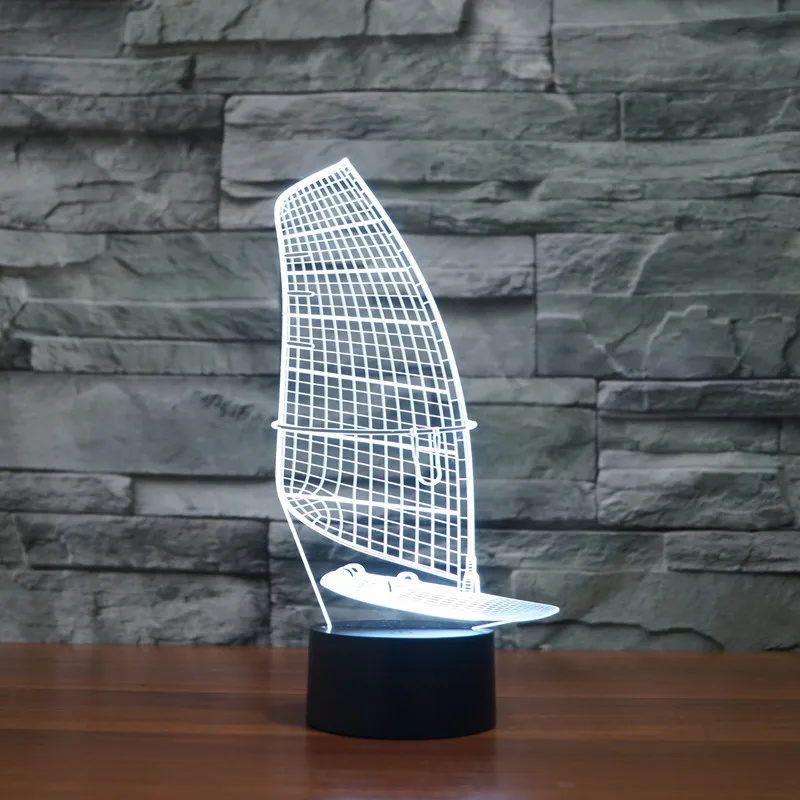 Luminaria De Mesa 3d Светодиодная настольная лампа парусник красочный сенсорный светодиодный визуальный свет Новинка Luminaria Led 3d светильники