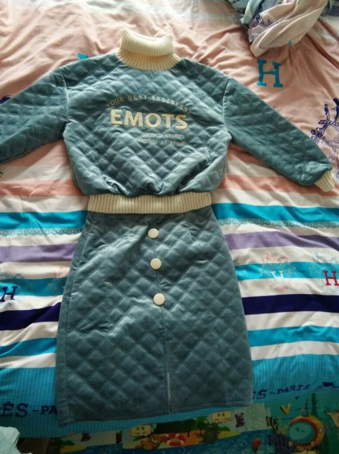 Женский комплект из 2 предметов плотного топа и юбки Повседневная бархатная юбка