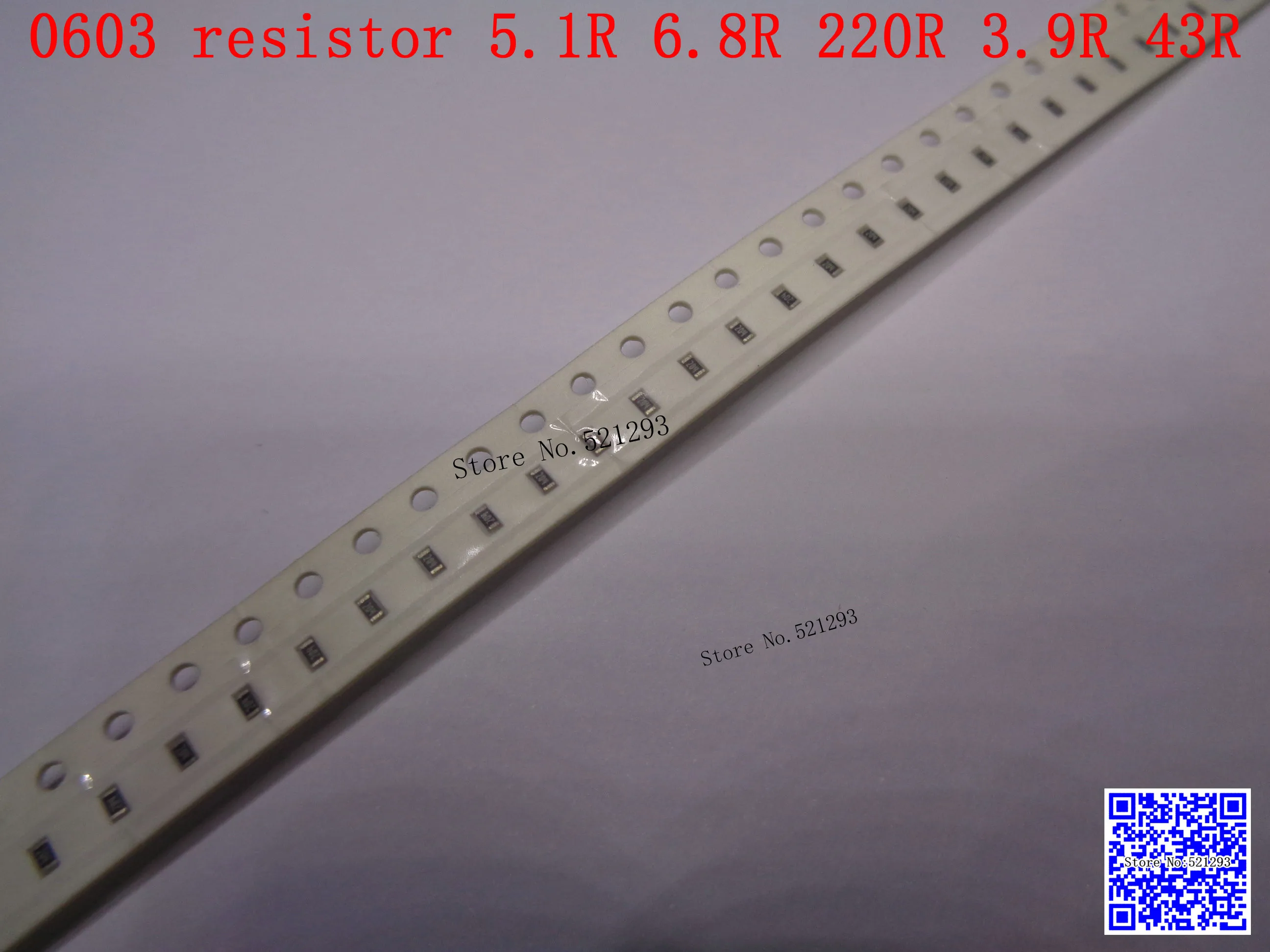 0603 F SMD резистор 1/10 Вт 5.1R 6.8R 220R 3.9R 43R ohm 1% 1608 чип 500 шт./лот | Электронные компоненты и