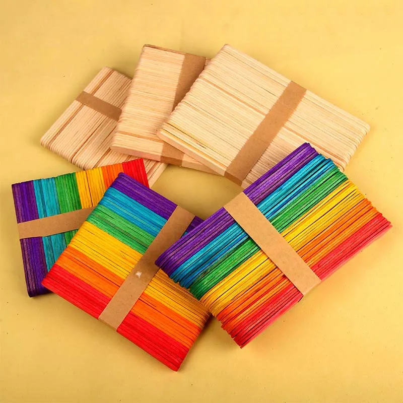 50 шт. цветное мороженое палочки для сладостей DIY деревянные из натурального