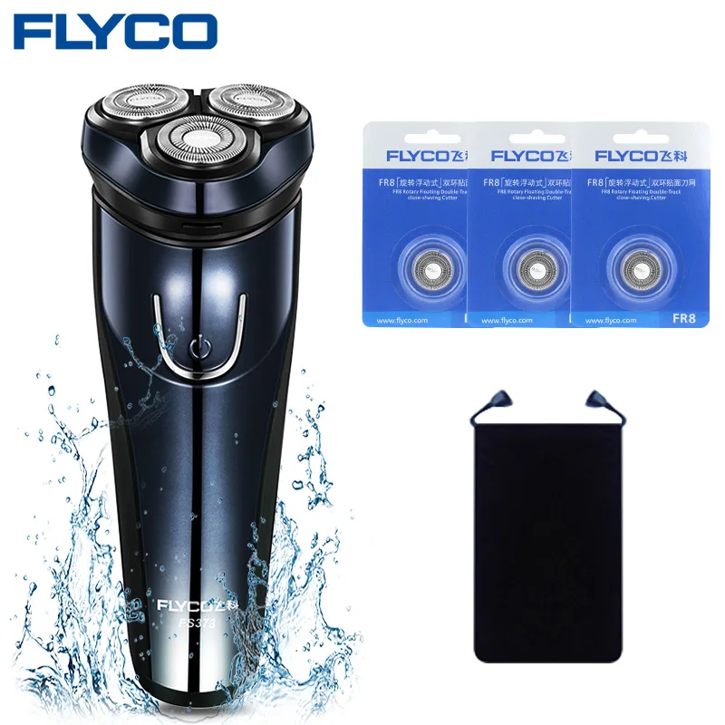 Blue Flyco электробритва, мужская электробритва, электробритва Regola Barba Elettrico Depilador a Laser Alat Cukur Rambut Electric fs373-c Blade - Цвет: Blue