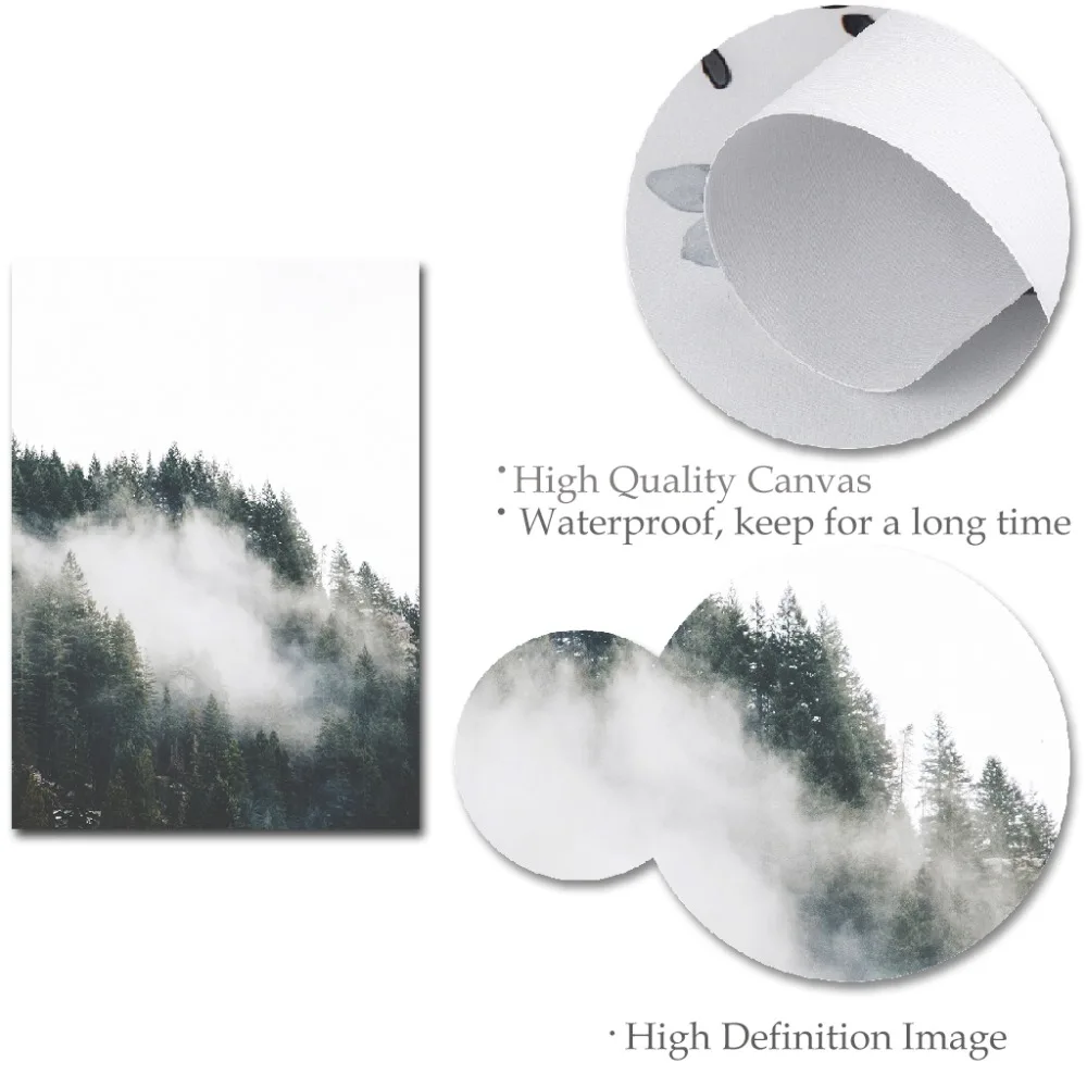 Nordic Style Forest Landscape Wall Art Canvas Poster and Print Painting Decorative Picture for Living Room Home Decor | Дом и сад