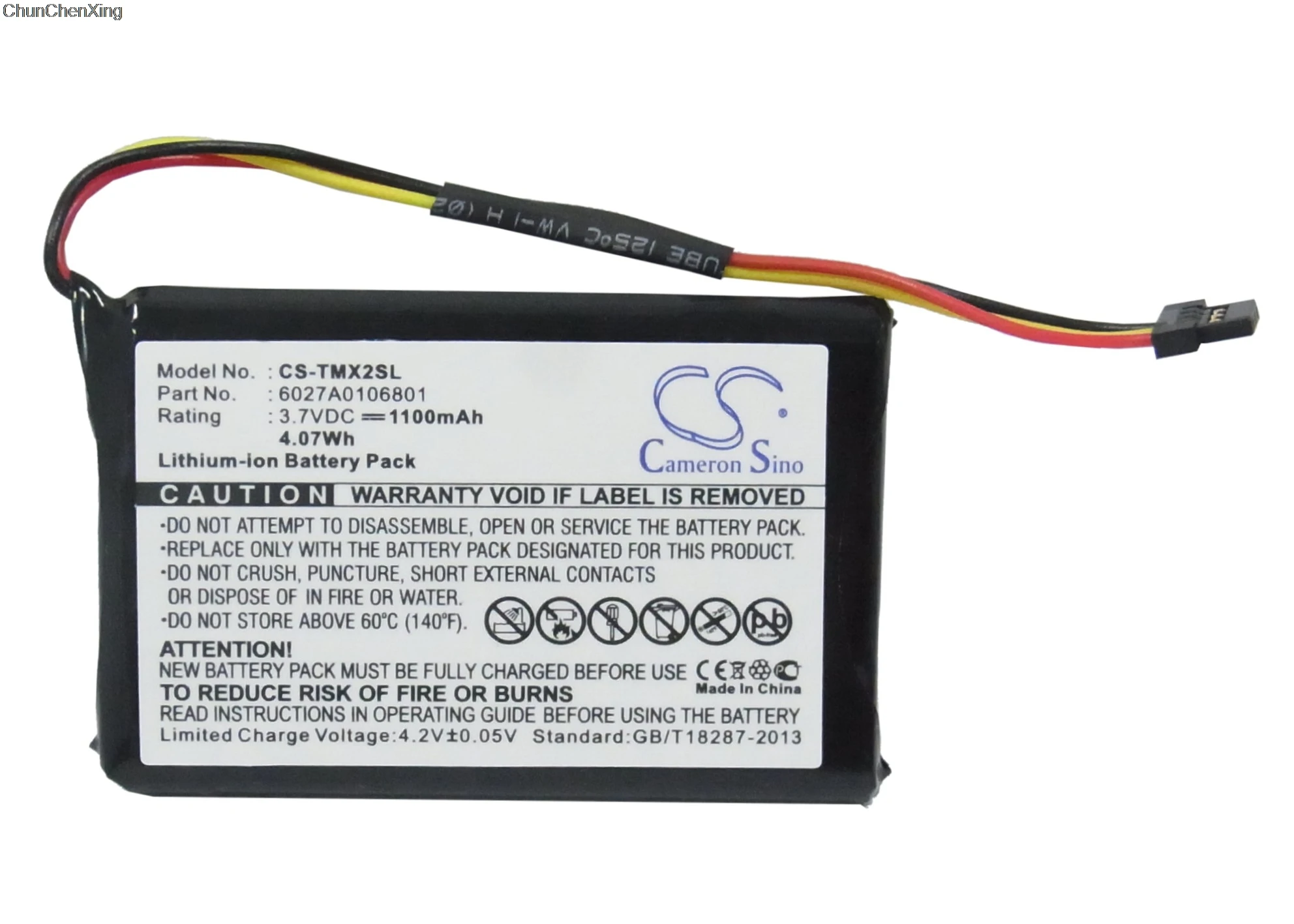 Аккумулятор Cameron Sino 1100 мАч 6027A0106801 для TomTom 4ET0.002.02 4ET03 XL праздничный IQ Live 4EM0.001.02 XL2