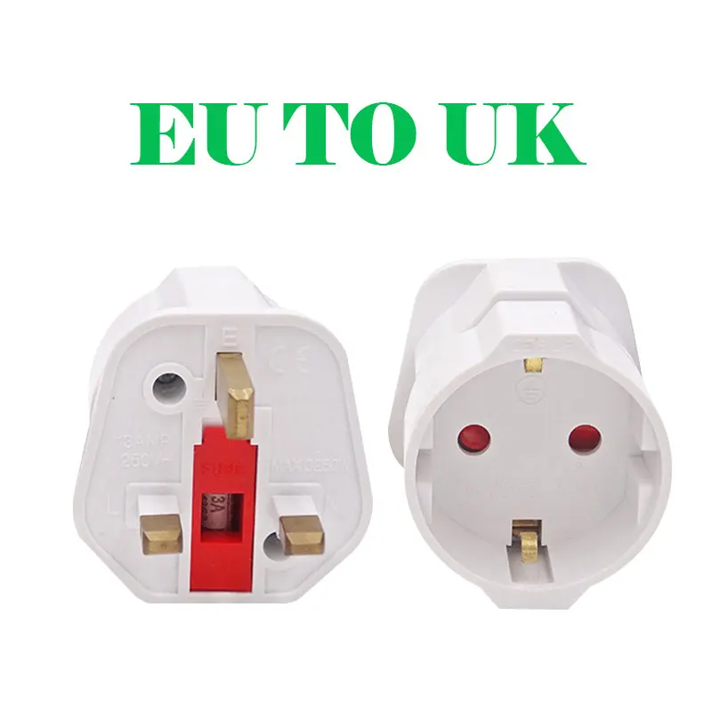 1 предмет Европейский 2 Pin к UK 3 контактный разъем адаптера переменного тока Евро ЕС Сетевой адаптер конвертер Европейский Мощность адаптеры для зарядки телефона - Цвет: Белый