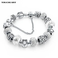 toucheart crystal charm bracelets bangles tibetan silver color bracelets for women handmade vintage jewelry bracelet sbr160084