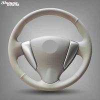 bannis beige leather car steering wheel cover for nissan tiida sylphy sentra 2014 note