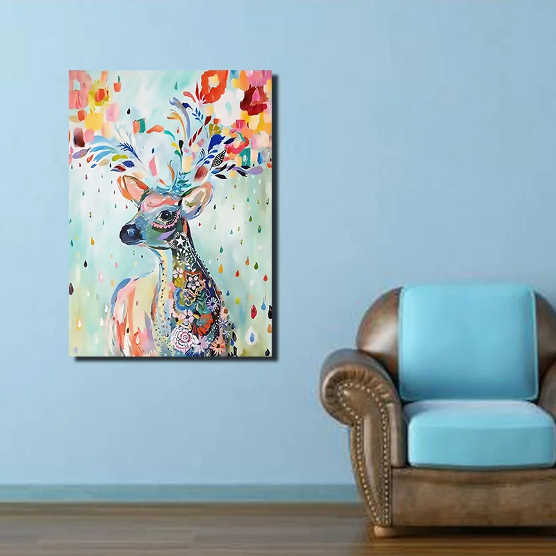 Настенная живопись на холсте картина маслом лося настенные картины для гостиной