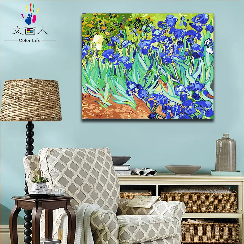 Цифровая живопись по номерам vencent Van gogh абрикосовый цвет дерево масляная краска