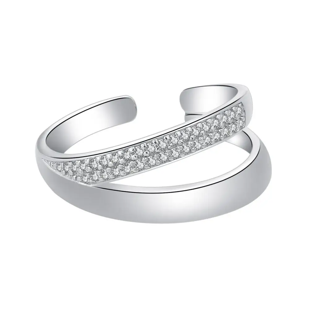 

S925 Rings for Woman Silver White Zirconia Rings 925 Ring Zirconia SA SILVERAGE Authentic 925 Sterling Silver Rectangle Wedding
