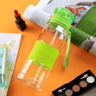 480ml Green Высококачественная детская бутылка 480 мл маленькая бутылка для воды с соломинкой портативная розовая бутылка для питья для детей взрослых Горячая Прямая поставка - Цвет: 480ml Green