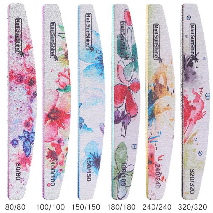 6 шт./лот наждачная бумага пилка для ногтей гелевых 80/320 профессиональный