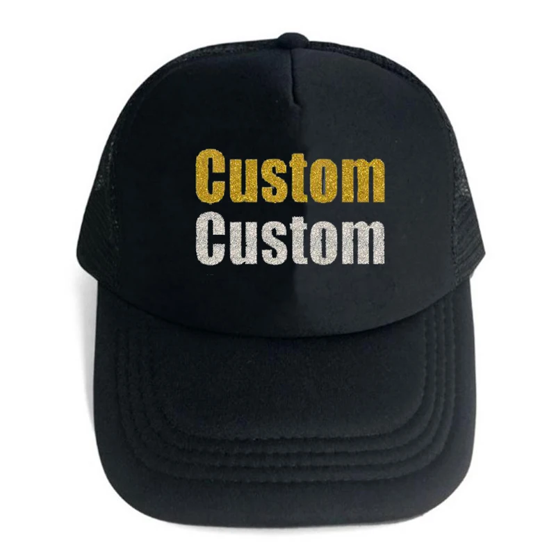 Индивидуальная сетчатая шляпа тракер с вышивкой ваш собственный текст изогнутая