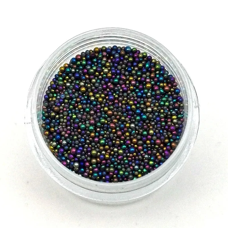 20 Бодрствования 10g/jar Nail Икра бусы 0,6-0,8mm красочные мини Стекло шарики для ногтей Подвески маникюр 3D ногтей украшения - Цвет: 20