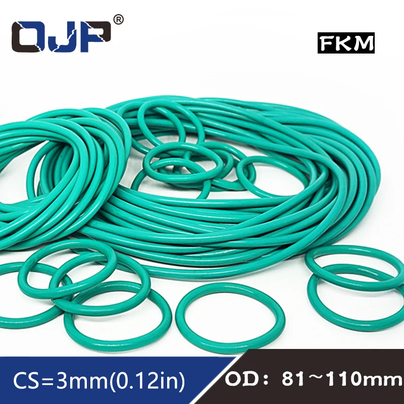 

1PC Fluorine rubber Ring Green FKM O ring Seal OD81/85/88/90/91/92/95/96/100/105/110*3mm Rubber O-Ring Seal Oil Gaskets washer