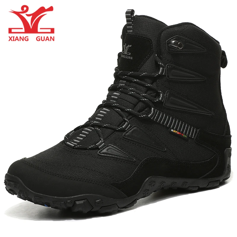 

Xiang Guan men high top hiking shoes women Tactics trekking shoes Couple outdoor Non-slip snow boots waterproof hunting sneakers