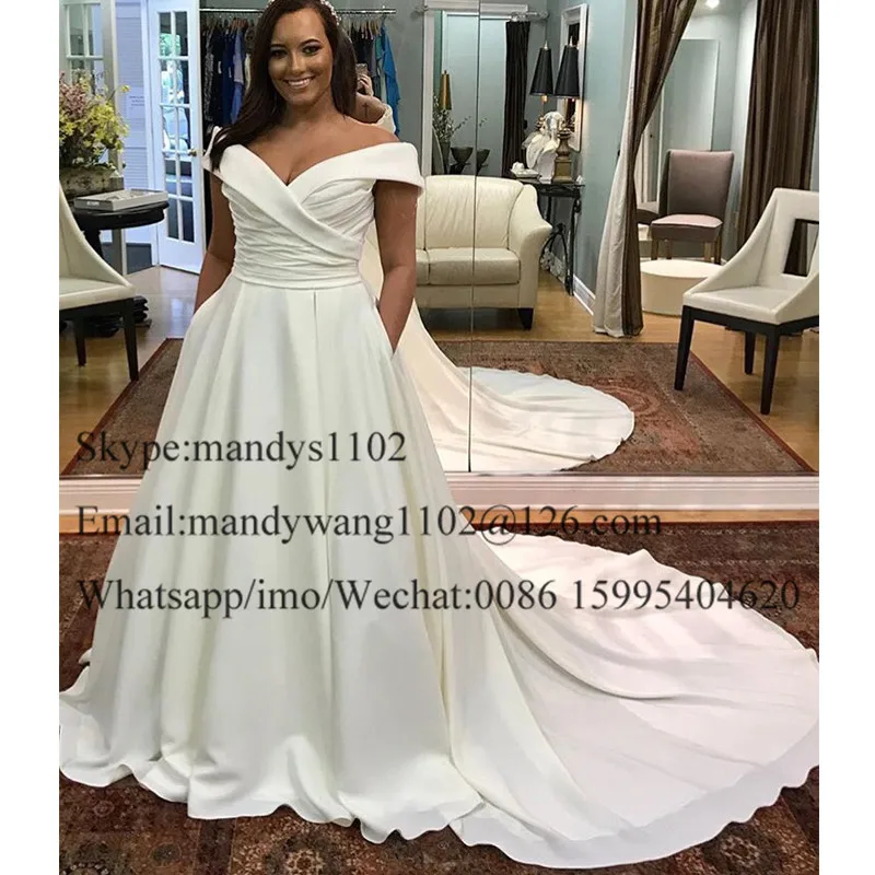 Шикарные атласные свадебные платья изысканные гофрированные 2020 сексуальные с