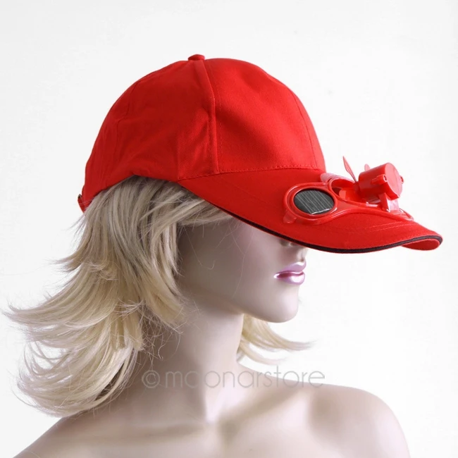 Солнечный Мощность шляпа Кепки с охлаждающим вентилятором для Бейсбол черный