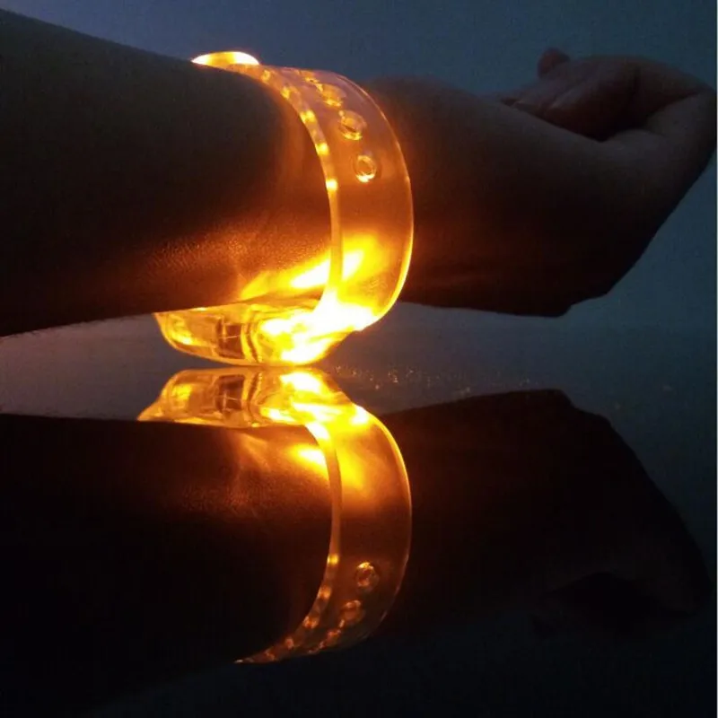 

New LED Flashing Wristband Light Up Glowing Bangle Bracelet Kids Adults Glow Bangle Rave Halloween Glow Party Supplies