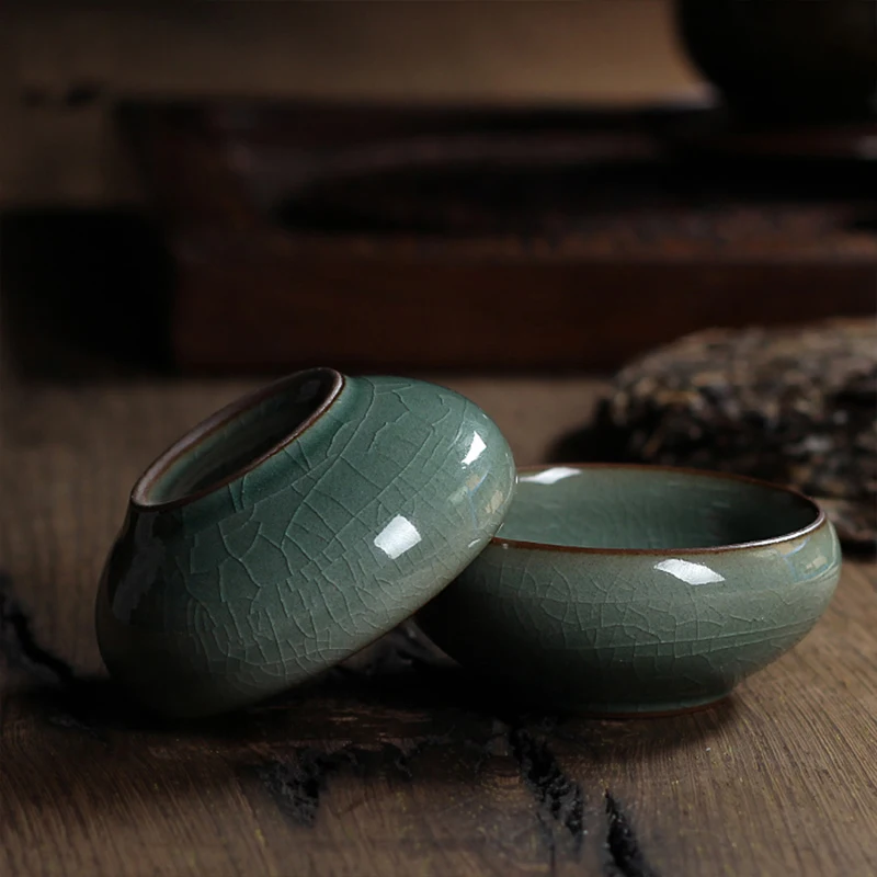 Celadon Карп чайная чашка Longquan Chinse рыбы кунг-фу чашки/Binglie глазури чашки с