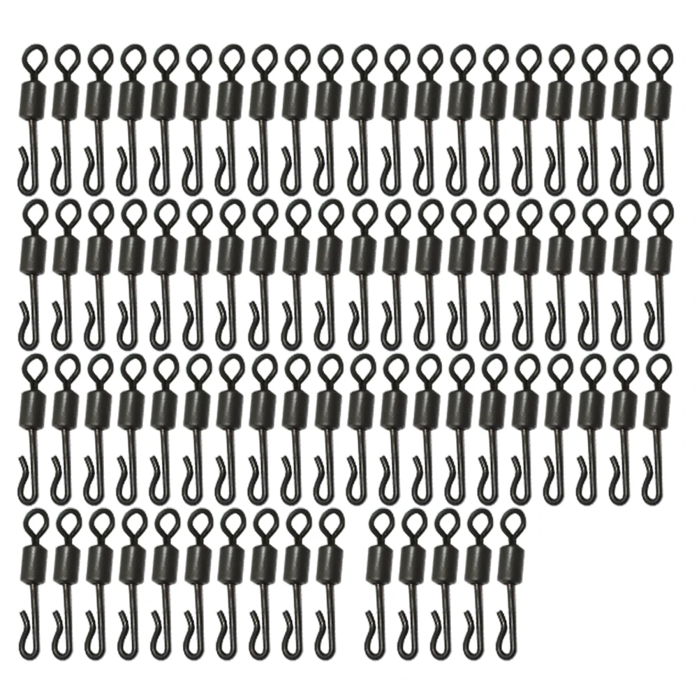 75pcs 25 шт./75 шт. большой длинный корпус q-образные черные Быстросменные Вертлюги для ловли карпа, аксессуары, Размер 4#, рыболовные терминальные снасти - Цвет: 75pcs