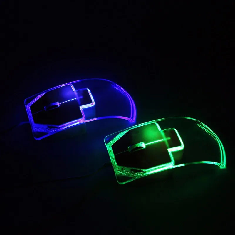 Sovawin мини прозрачная цветная дышащая светодиодная оптическая USB Проводная Подсветка мыши 1200 dpi для компьютера ПК ноутбука рабочего стола