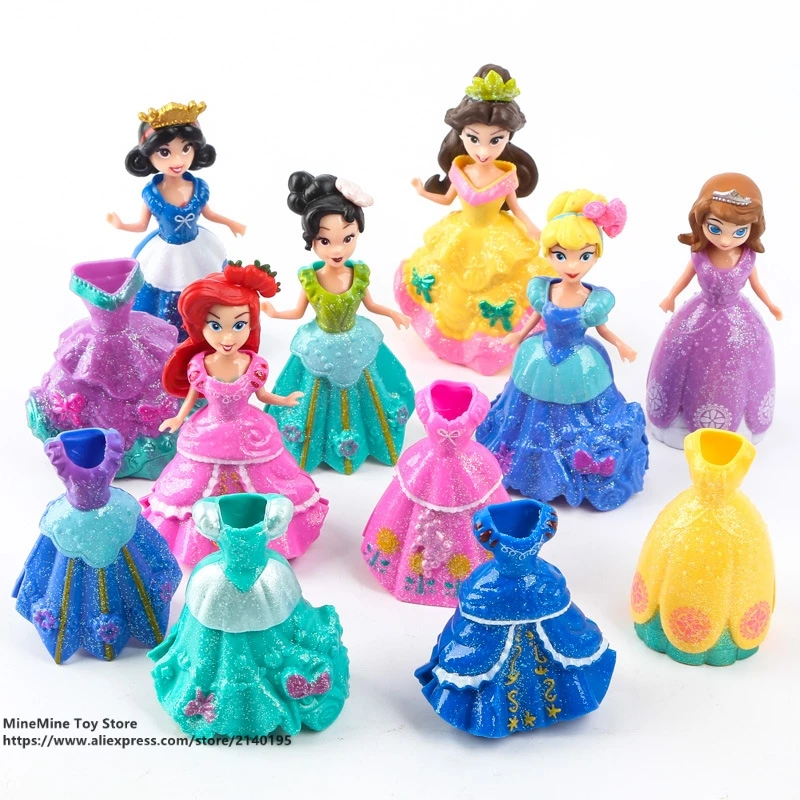DISNEY Princess Sofia Эльза Белль одежда для переодевания Русалочки 9 см 12 шт./компл.