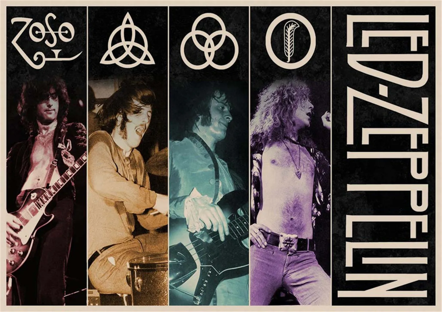 7 Led Zeppelin рок-музыка постеры для украшения дома в винтажном стиле настенные наклейки Abooly бренд купить 3 получить 4 - Цвет: 7