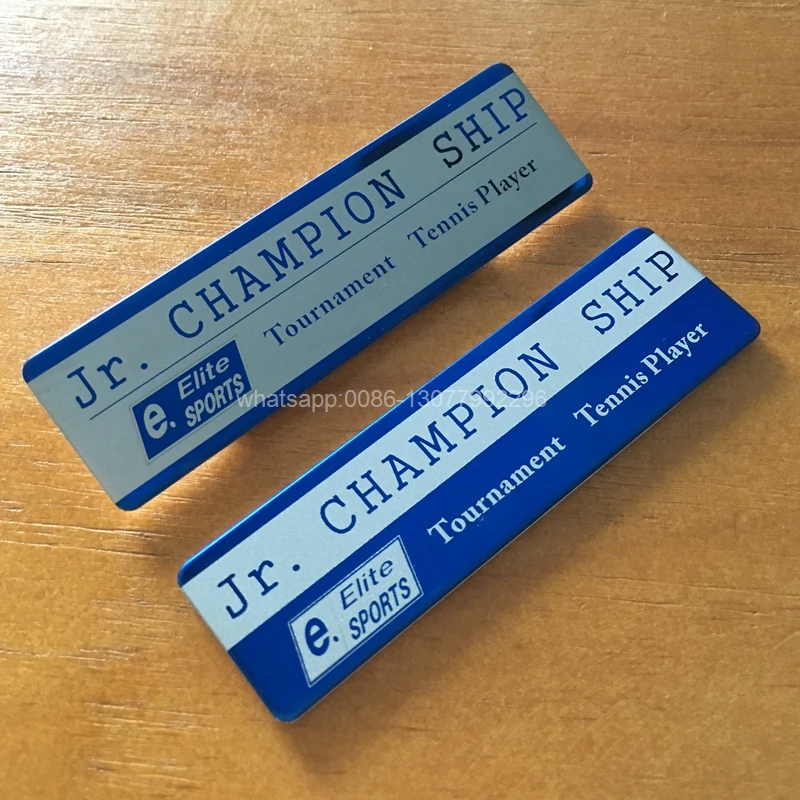 Металлический именной значок на заказ держатель 70*20 мм с лазерной идентификацией