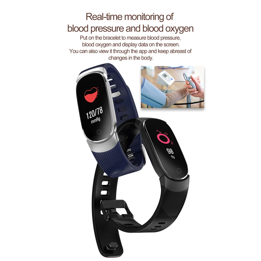 Смарт часы с браслетом женские монитором сердечного ритма фитнес трекер для сна