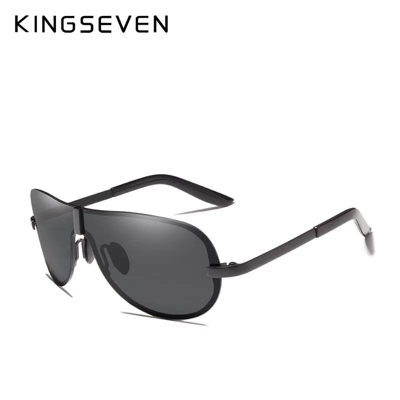 KINGSEVEN брендовые дизайнерские солнцезащитные очки мужские поляризованные солнцезащитные очки для вождения мужские аксессуары Oculos de sol masculino - Цвет линз: BLACK GRAY