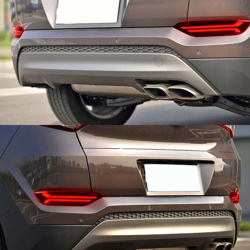Пара для hyundai Tucson светодиодный задний бампер отражатель светильник вождение автомобиля тормоз противотуманная отделка молдинг задний фонарь