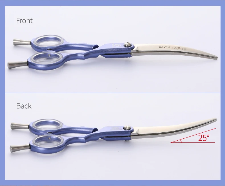 Fenice Professional Pets Grooming Scissors 6.0 inch Aluminum Handle Dog/Cat Hair Cutting Curved Shear