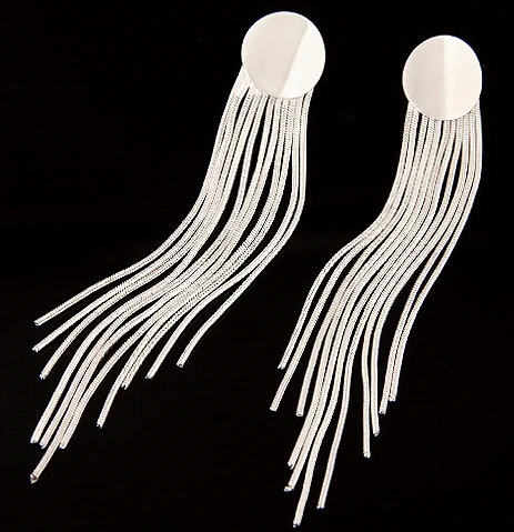 2015 модные длинные сережки с кисточками золото/Серебряные ювелирные изделия