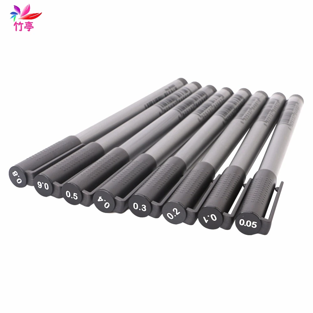 Черная тонкая грань ручка Водонепроницаемый письма маркером эскизов арт