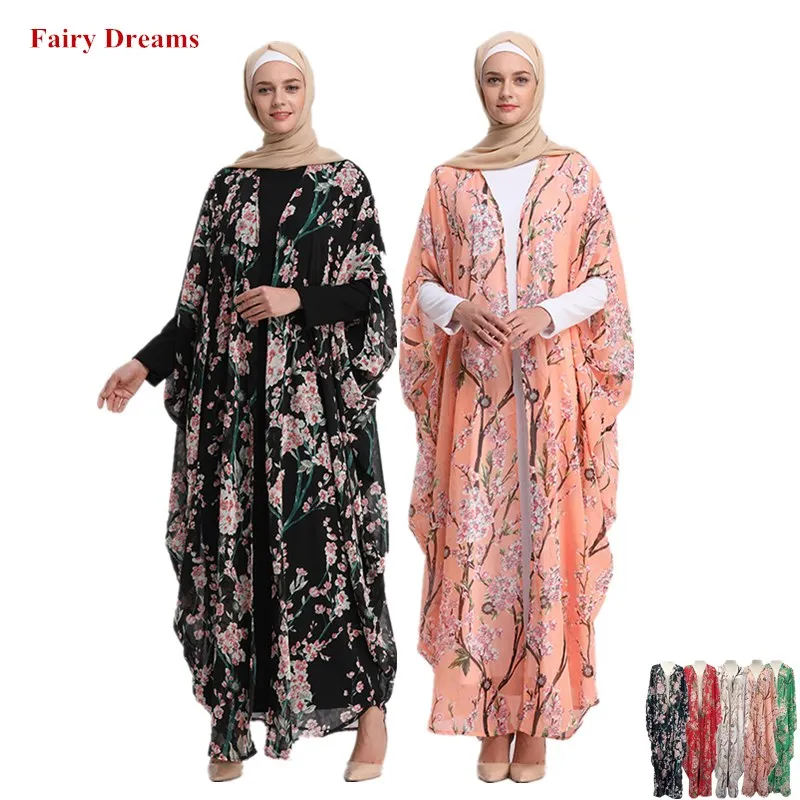 Хиджаб Абая для женщин Дубай Болеро Caftan Marocain цветочный принт Бангладеш турецкий