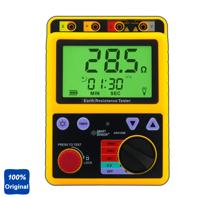 100% Оригинальный Портативный цифровой измеритель сопротивления заземления