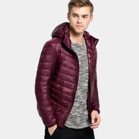 rushed light hooded down jacket men polyester warm coat 7 colors slim solid zipper mens coats j0027