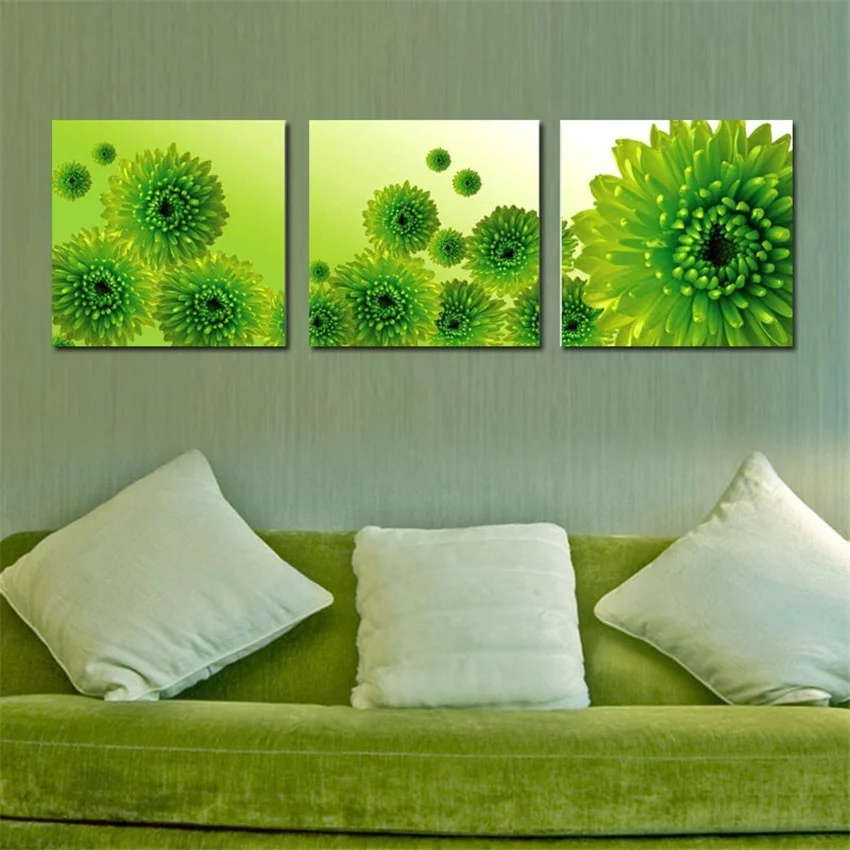 BANMU 3 панели без рамки холст фото печать зеленые растения Настенная картина