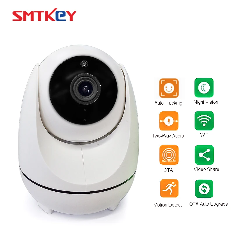 Smtkey автоматическое отслеживание 1080 P WI FI Камера 360 градусов с подкладкой аудио 2mp