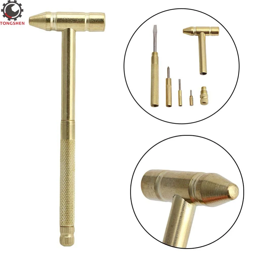 

6 in1 Micro Mini Multifunction Copper Hammer 3 kinds Screwdrivers Hand Tools Brass Head Hammer mini nail hammer screwdriver