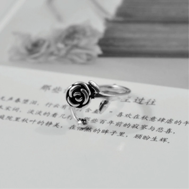 Женское кольцо из серебра 925 пробы с розой | Украшения и аксессуары