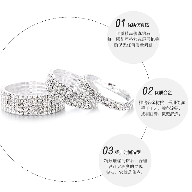 Браслет женский теннисный серебристый с квадратным фианитом 1 7 рядов|tennis