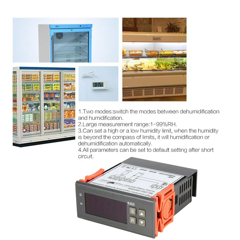 MTC1000A AC 110 V цифровой светодиодный микрокомпьютер управление влажностью гигрометр